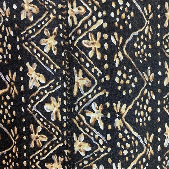 Vintage Made In USA Black Printed Rayon Blouse w Shoulder Pads Size 16 XL Womens - Picture 4 of 12